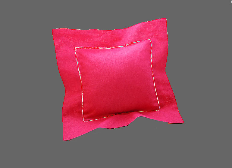 Hot Pink Color Mini 8x8" Hemstitch Pillow Sham with insert